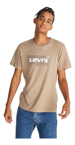 Remera Levi's Standard Graphic Crew Batwing Feather Grey