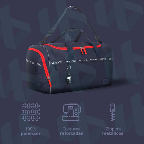 Bolso Deportivo Everlast Original Urbano Grande Bolsillo Gimnasio Boxeo Viajes Reforzado Mujer Hombre Unisex