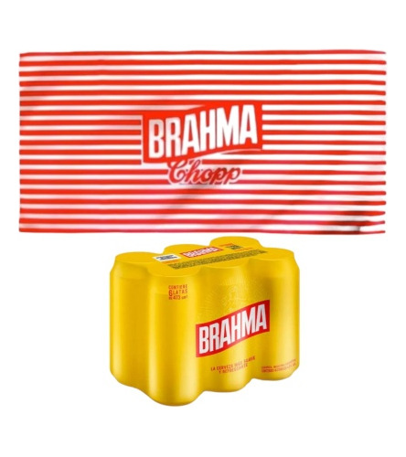 Lona De Playa Brahma Grande 1,50 X 0,70 Cm + 6 Latas Cerveza