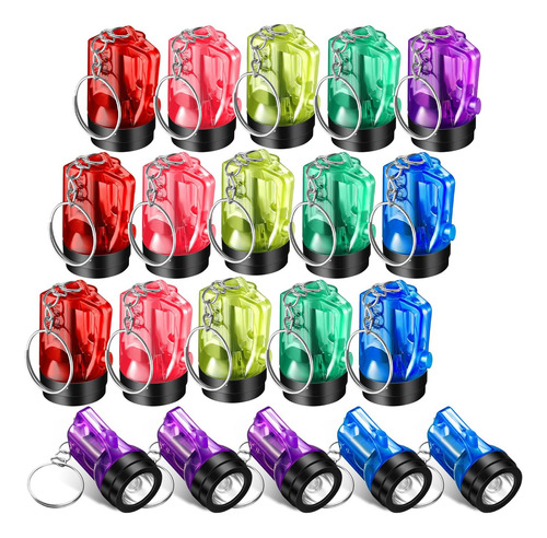 Llaveros Led Mini Linterna Plásticos Colores Surtidos