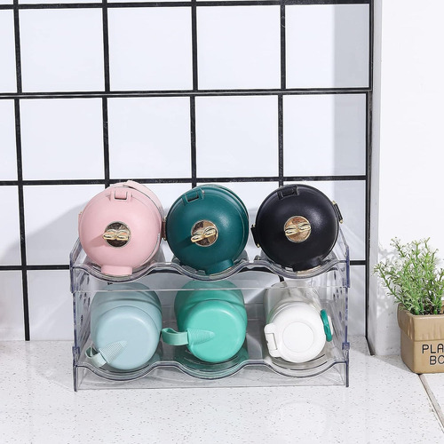 U Chef Organizador Apilable De Botellas De Agua 2 Niveles Color Transparente