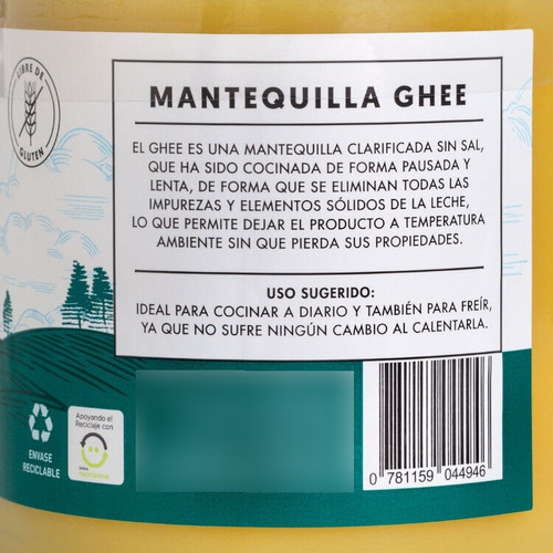 Ghee Mantequilla Clarificada 450 Ml Manare. Agronewen