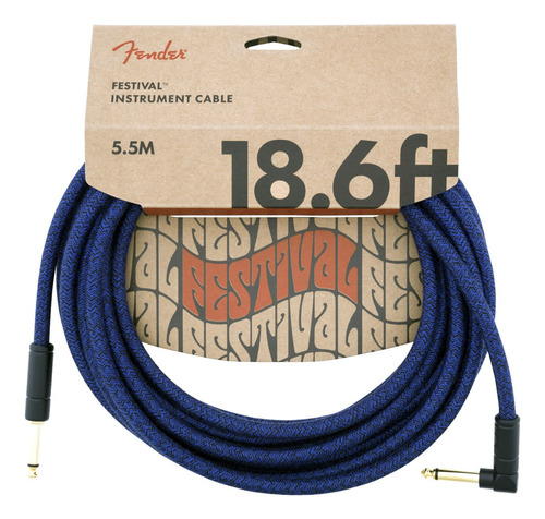 Cable Instrumento Fender Festival Blue Dream 18,6ft 5,5mts