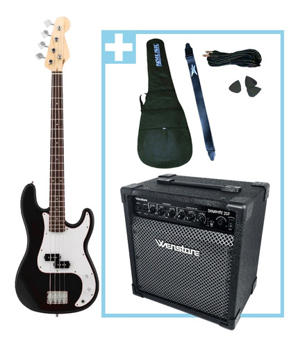 Bajo Electrico Precision + Amplificador + Accesorios