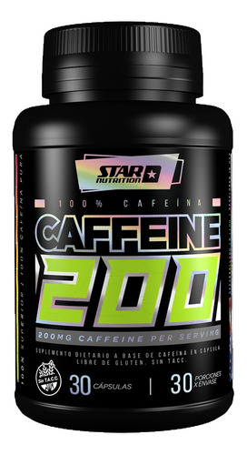 Caffeine 200mg Cafeina Star Nutrition X30caps