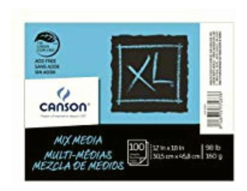 Canson 100516254 Xl Papel De Medios Mixtos, 100 Libras, 12 X