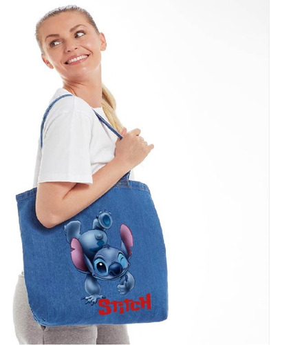 Totebag Estampado Stitch, Tarsero, Lilo & Stitch 35 X 40 Cm