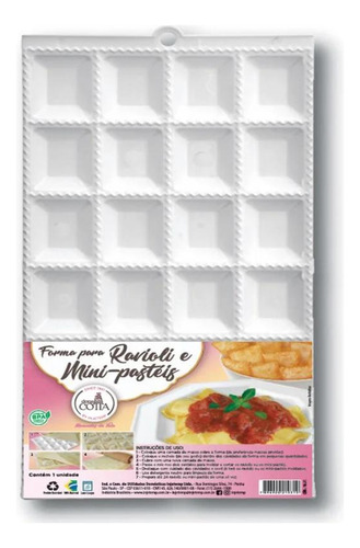 Forma Injetemp Mini Pastel Ravioli Fabricado Em Plástico Branco - Kit De 2
