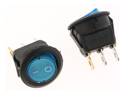 Interruptor De Botón Pulsador De Encendido / Apagado Azul