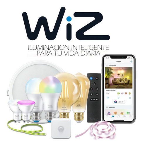 Imagen 2 de 9 de Plafon Led 24w Wiz Luz Cálida Y Fría Wi-fi 8 X2 Un