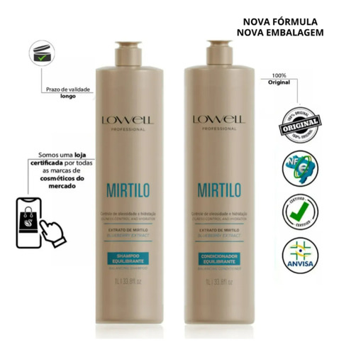 Lowell Kit Mirtilo Equilibrante Shampoo E Condicionador 1l