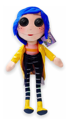 Peluche Coraline Ojos De Botón Raincoat Terror Plush