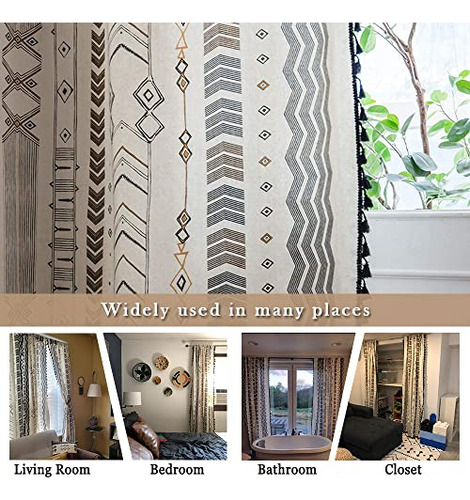 Cortinas Boho Colorbird 2 Paneles De 84 Pulgadas Cortina Geo