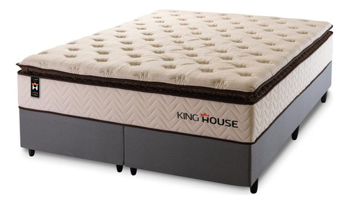 Cama Box C/ Molas Ensacadas Quartzo Marrom King 193x203x71