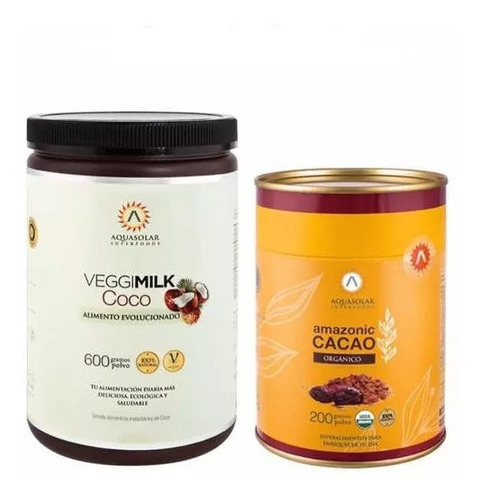 Leche De Coco 600g + Cacao Organico Polvo 200g. Envio Gratis