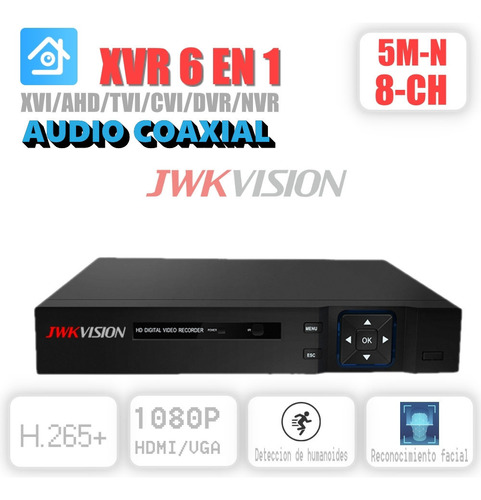 Xvr Jwkvision 8 Ch Audio Coaxial Penta-brid 6 En 1 5m-n Jwk