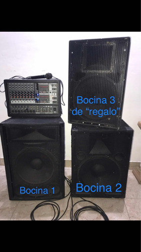 Consola Behringer + 2 Parlantes C/cables Y 1 Bafle De Regalo