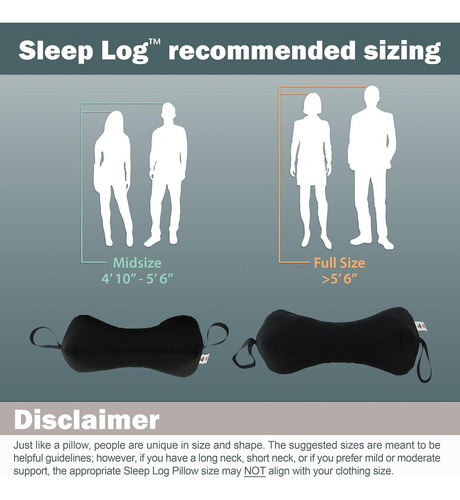 Almohada Soporte Cervical Core Products Sleep Log - Negro