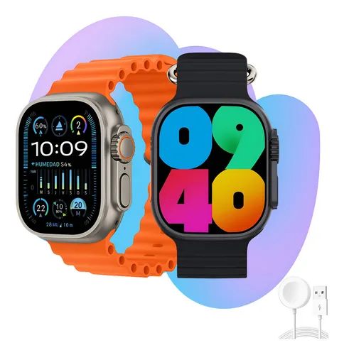 Relogio Smartwatch 10 Ultra Plus Preto Tela AMOLED Monitor Saúde ...