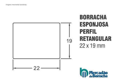 Imagem 2 de 4 de Borracha Perfil Esponjoso Vedação 22x19mm - Vendido No Metro