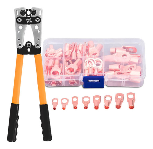 Kit Alicate Crimpador Terminal + 60 Terminais De Cobre