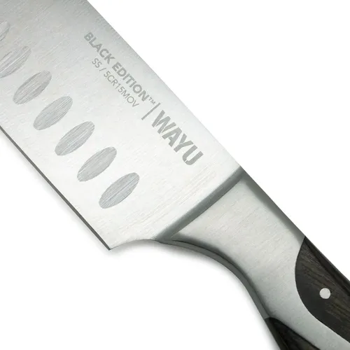 Cuchillo Santoku Black Edition 38cm Wayu Acero Inoxidable
