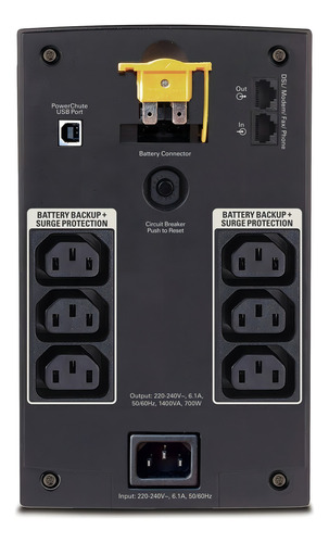 APC Back-UPS BX1400UI 1400VA entrada y salida de 230V