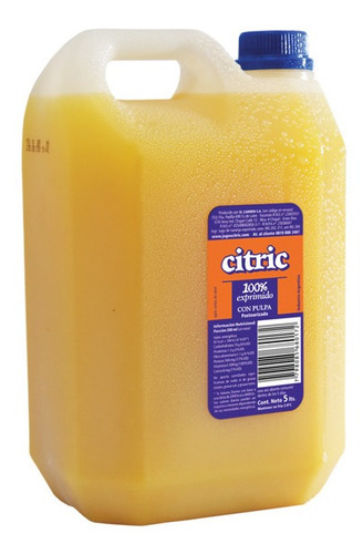 Citric Jugo  De Naranja Con Pulpa 100% Exprimido Bidón 5l