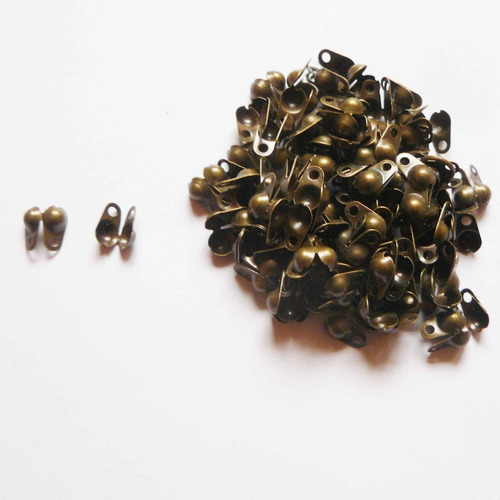 100 Cuelga Cadena Bolita Bronce 3mm - Bijou - Ml-a062