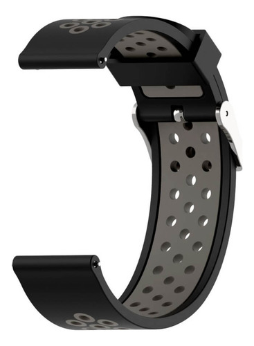 Pulseira 20mm Silicone Light Compatível Garmin Venu Sq Music Cor Preto-cinza