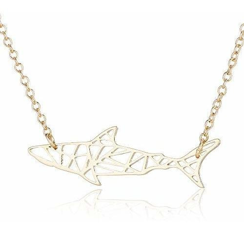 Collar - Minimalist Cute Great White Shark Pendant Necklace 