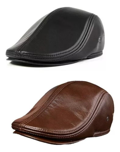 2 Boina De Cuero Para Hombre (con Protección Para Los Oídos)