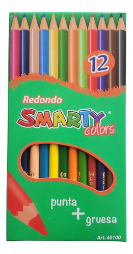 Lapices De Colores Caja C/12 Pz Largos Redondos Smarty Color