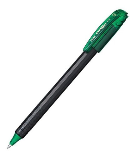 Bolígrafo de gel Pentel Energel Makkuro, 0,7 mm, color exterior verde y negro