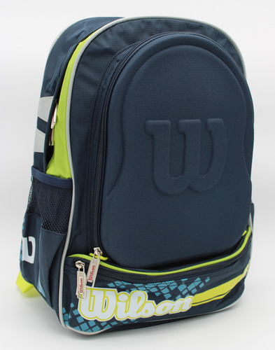 Mochila Wilson 5 Compartimentos Bolsa Interna Con Cierre Color Azul Diseño De La Tela Liso Con Logo