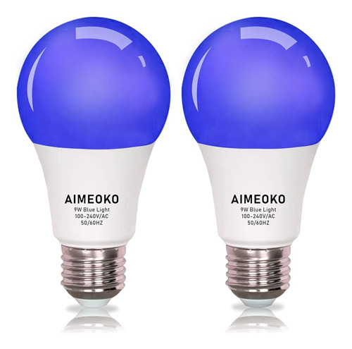 Aimeoko A19 Led Bombillas De Luz Azul 9w (equivalente A 60w)