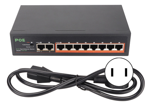 Conmutador Poe 8 Puertos 10/100mbps 90w Rj45 Port Adaptado