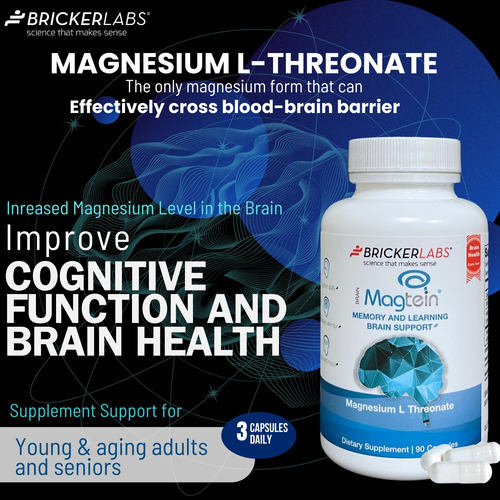 Suplemento Bricker Labs Magtein Magnésio L Treonato 90 Ct