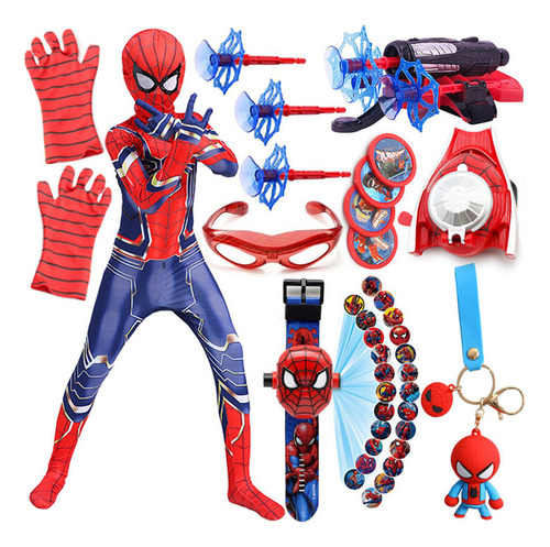 Mono De Iron Spider Man, 7 Unidades, Transmisor, Reloj Led A
