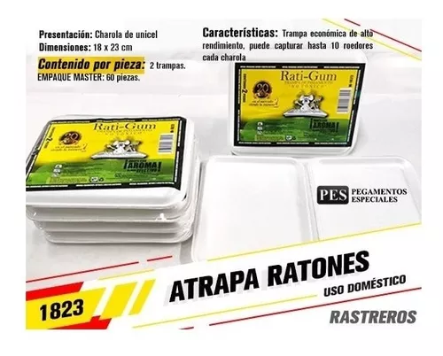 Trampas Pegaton de Pegamento para Ratas y Ratones Tamaño Chico, 2