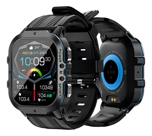 Funda impermeable para reloj inteligente Lemfo C26 con Bluetooth Call, color negro y azul