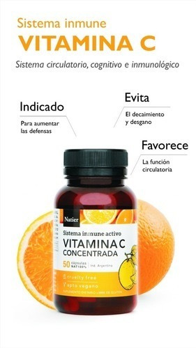 Vitamina C Concentrada | Natier | Antioxidante | X50cáps Sabor Original