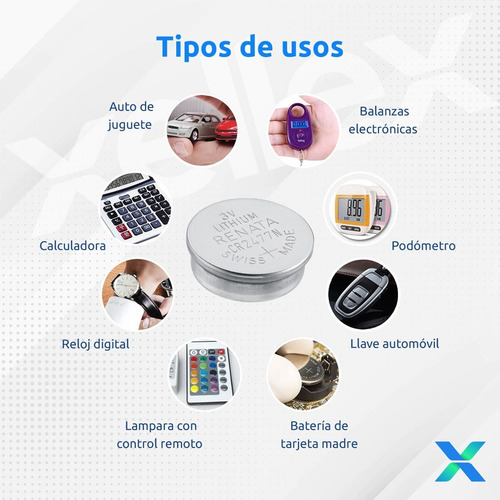 Imagen 3 de 8 de 4 X Pilas Boton Cr2477 2477n Renata Original Suiza Blister