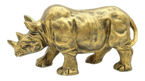 Figura De Rinoceronte 10cm Dorado