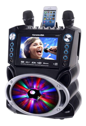 Equipo Karaoke Usa Gf842 Bluetooth Dvd 2 Micrófonos Tutecno