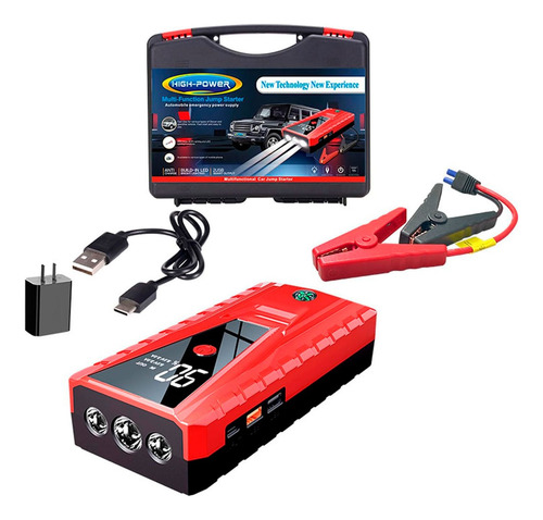 Arrancador Cargador Portatil Bateria Auto Lancha Led Luz Usb