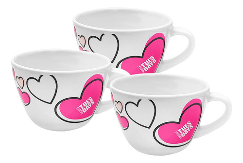 Set 3pz Tacita Para Cafe 120ml Taza De Ceramica Coquette