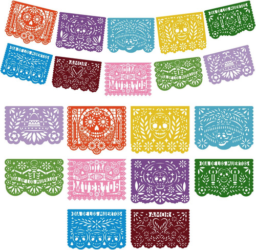 60 Piezas Pancartas De Fiesta Mexicana Kit De Suministros Pa