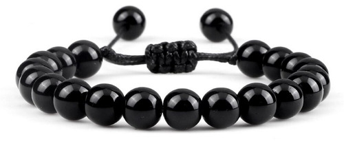 Pulsera Cuarzo Onix Tejida + Estuche Gamushop