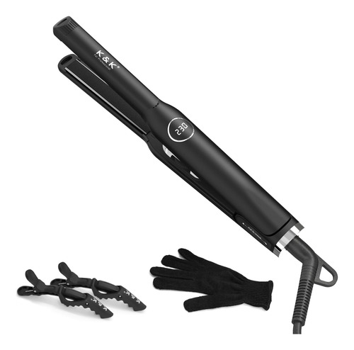K&k Flat Iron Pequeno Mini Turmalina Titânio Alisador De Cab